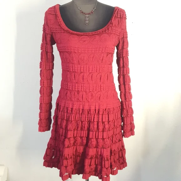 Sophie Max Dresses | Sophie Max Lace Dress | Color: Red | Size: M | Shoppin13247's Closet